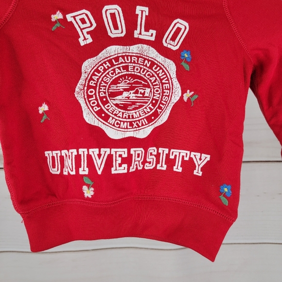Ralph Lauren Baby Size 2T Girls Polo  Sweatshirt Red Long Sleeve Toddler #B58 - Picture 2 of 4